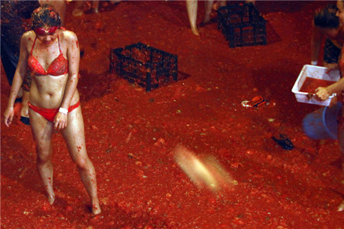 Lucha del tomate en Pekín