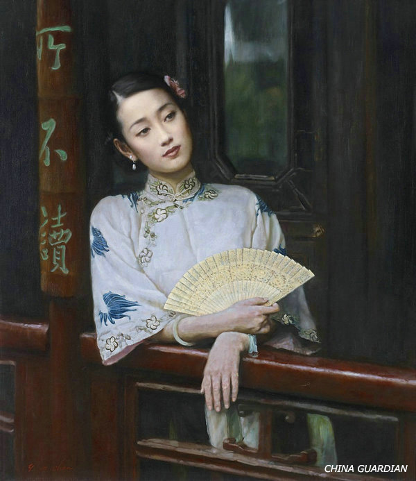 La obra “Fan with Embroidery” fue vendida por 694.400 yuanes en las subastas de otoño de China Guardian en 2009. [Foto /english.cguardian.com]