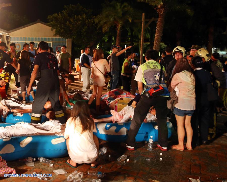 Sube a 524 cifra de heridos en incendio en parque acuático en Taiwan