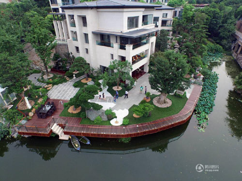 Vistas del jardín privado en el distrito Beibei, Chongqing, el 28 de julio de 2015.