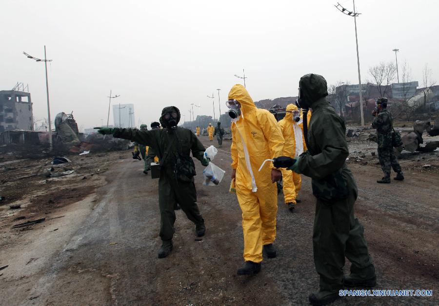 Identifican químicos almacenados en bodega de Tianjin que estalló