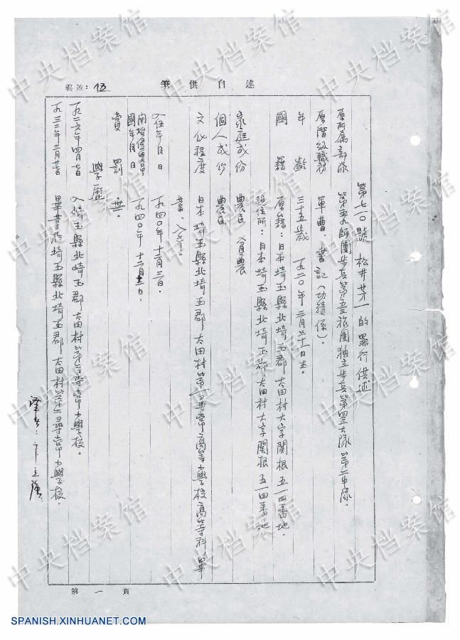 Soldados japoneses quemaron vivos a civiles chinos, según confesión de criminal de guerra