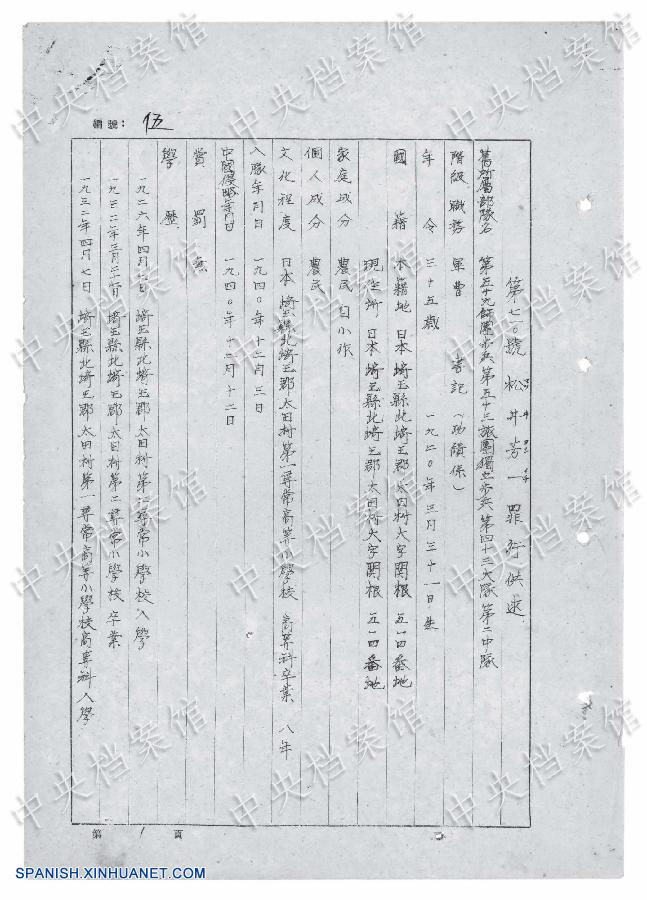Soldados japoneses quemaron vivos a civiles chinos, según confesión de criminal de guerra