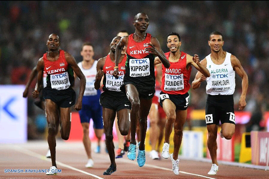 Keniano Kiprop gana oro en 1.500 metros varonil en Campeonato Mundial de Atletismo en Beijing