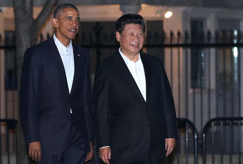 Xi Jinping y Obama pasean juntos antes de cenar