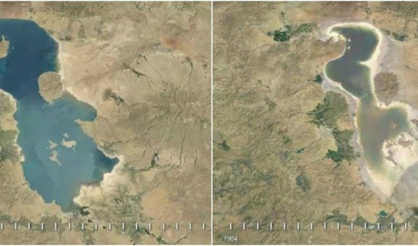 El gran lago Urmía de Irán se queda sin agua