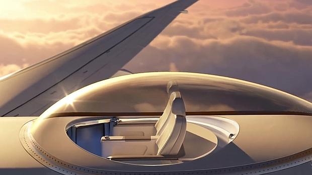 Diseñan un mirador acristalado para el techo de los aviones