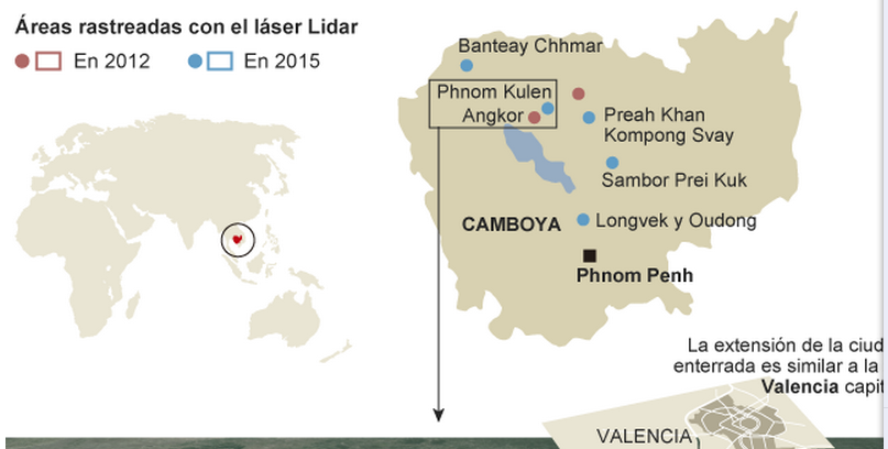 Descubren una civilización oculta en la jungla de Camboya