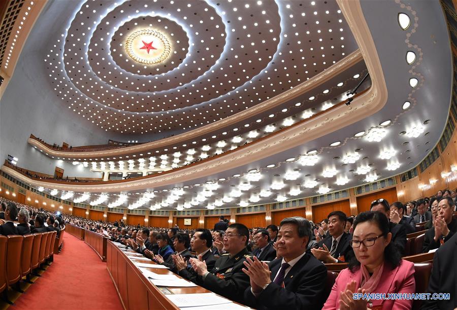 La quinta sesión del XII Comité Nacional de la Conferencia Consultiva Política del Pueblo Chino comienza su conferencia de clausura el lunes en Beijing.(Xinhua/Rao Aimin)