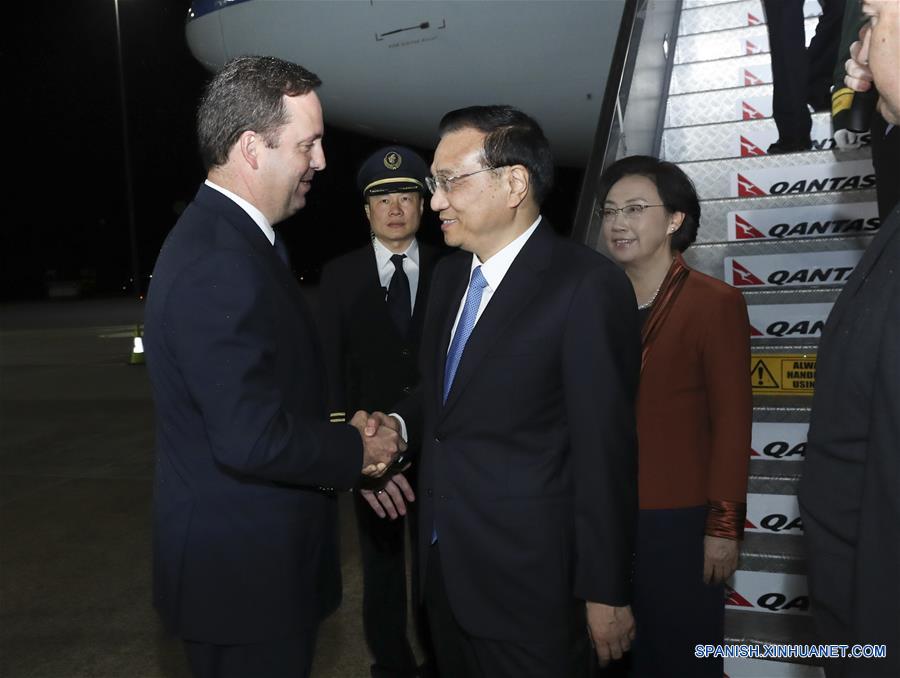 Primer ministro chino llega a Australia en visita oficial