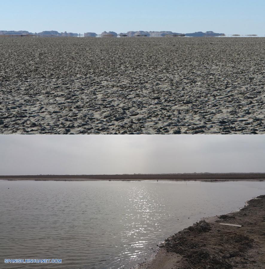 Agua reaparece en lago de noroeste de China que llevaba 50 años seco