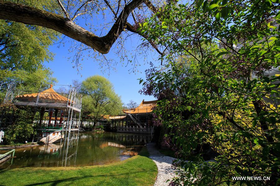 Paisaje del jardín chino de Zurich en Suiza