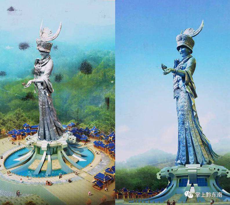 Erigen estatua de la Diosa de la Belleza de los Miao, la más alta de su clase en China