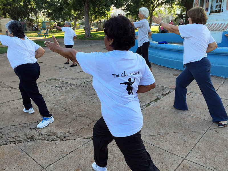 El Taijiquan armoniza en un parque de La Habana