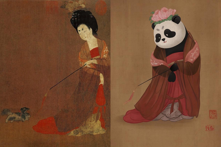 Retrato de una dama con flor, del pintor chino Zhou Fang de la dinastía Tang (618-907) [Foto / Xinhua]