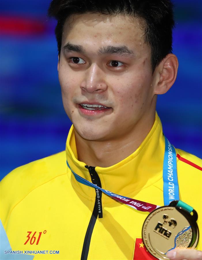 Chino Sun Yang gana título de 400 m libres por 3a ocasión en mundial de FINA