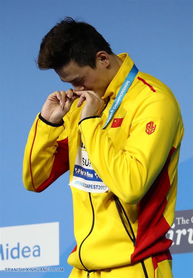 Chino Sun Yang gana título de 400 m libres por 3a ocasión en mundial de FINA