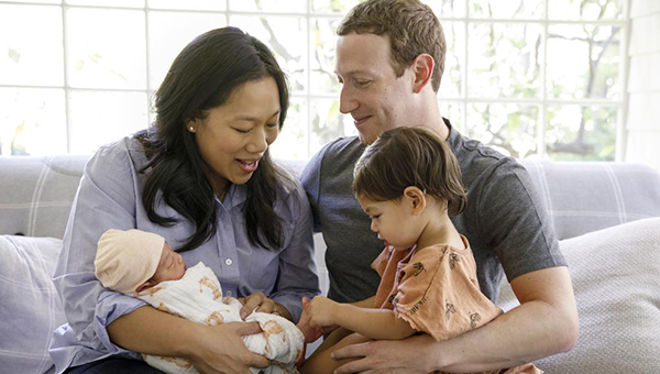 Mark Zuckerberg anuncia el nacimiento de su segunda hija