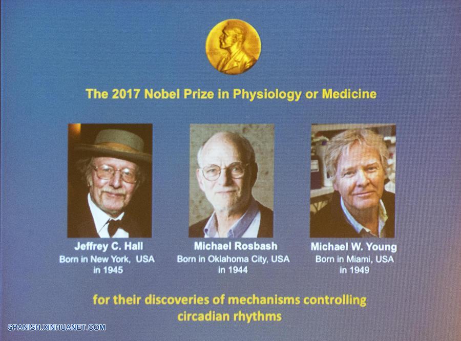 Tres científicos comparten premio Nobel de Fisiología o Medicina 2017