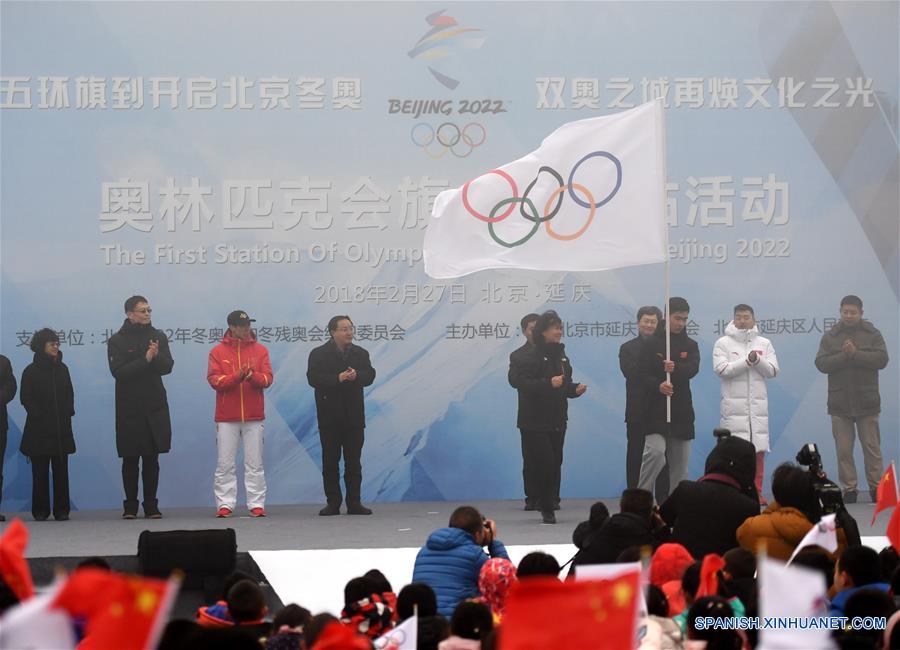 Bandera olímpica llega a Gran Muralla de China
