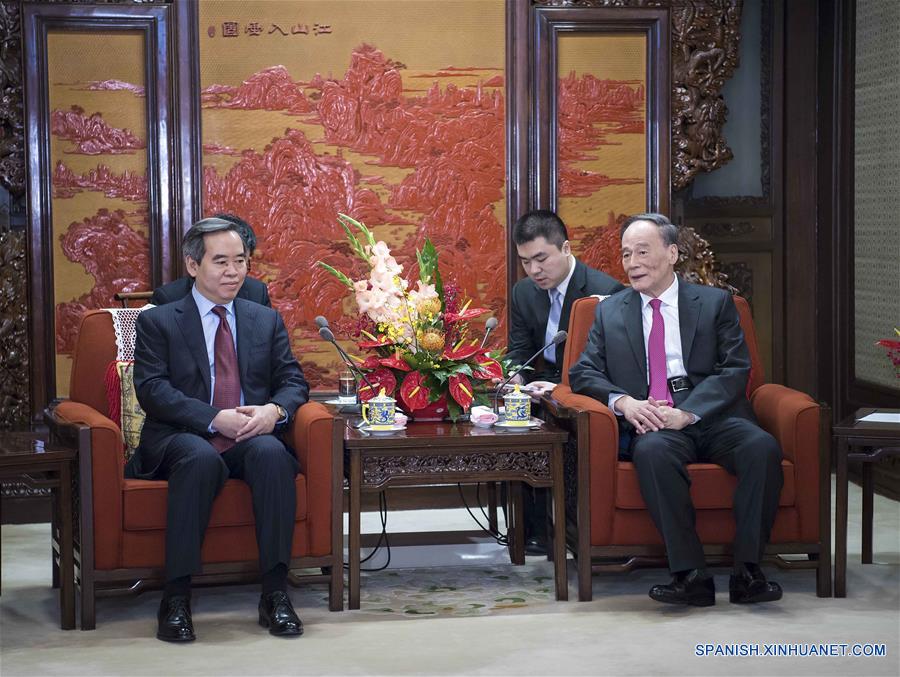 Vicepresidente chino se reúne con delegación de Partido Comunista de Vietnam