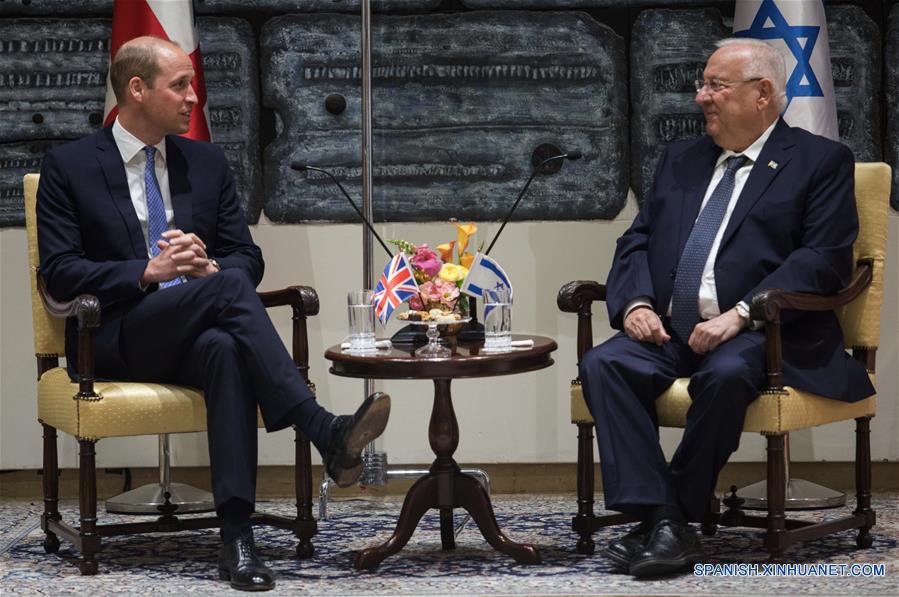 Príncipe Guillermo de RU se reúne con presidente y primer ministro israelíes