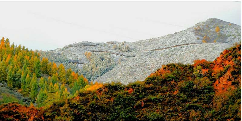 El 29 de septiembre del 2018, el sitio de competencias de los Juegos Olímpicos de Invierno de Beijing en Chongli, exhibe una capa de nieve otoñal que revela toda su belleza natural. (Foto: Du Baihua/ web oficial del Comité de los Juegos Olímpicos de Invierno de Beijing)