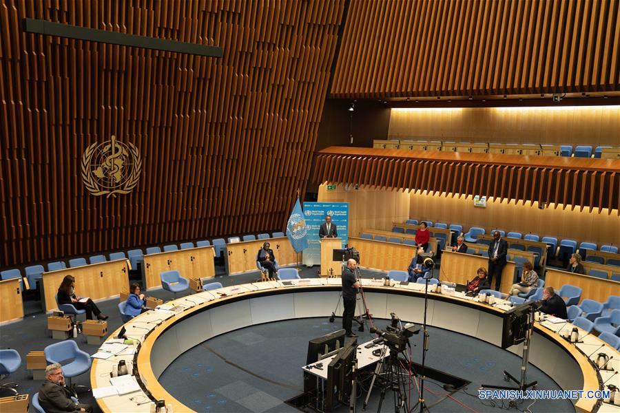 BRUSELAS, 18 mayo, 2020 (Xinhua) -- El director general de la Organización Mundial de la Salud (OMS), Tedros Adhanom Ghebreyesus, habla en la 73ª sesión de la Asamblea Mundial de la Salud (AMS), en la sede de la OMS en Ginebra, Suiza, el 18 de mayo de 2020. Debido a la pandemia actual de la COVID-19, la 73ª AMS programada del 18 al 19 de mayo, se lleva a cabo de manera virtual. (Xinhua/OMS)