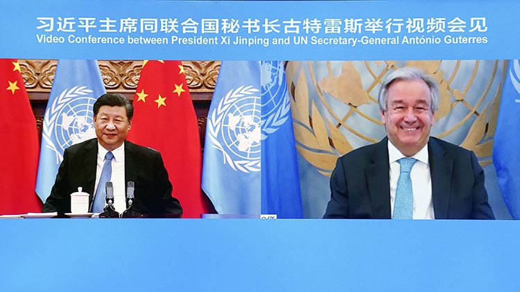 Xi y jefe de ONU celebran videoconferencia