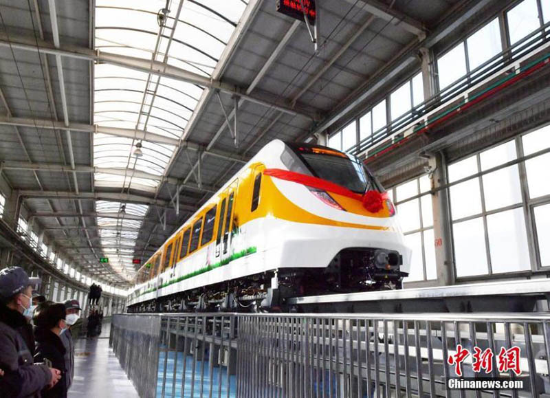 Tren maglev de velocidad media-baja de nueva generación en Changchun, provincia de Jilin, 15 de diciembre del 2020. (Foto: Servicio de Noticias de China)