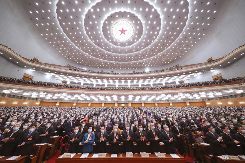 La cuarta sesión de la XIII Asamblea Popular Nacional se inauguró en el Gran Salón del Pueblo en Beijing, el 5 de marzo de 2021. [Foto / Xinhua]