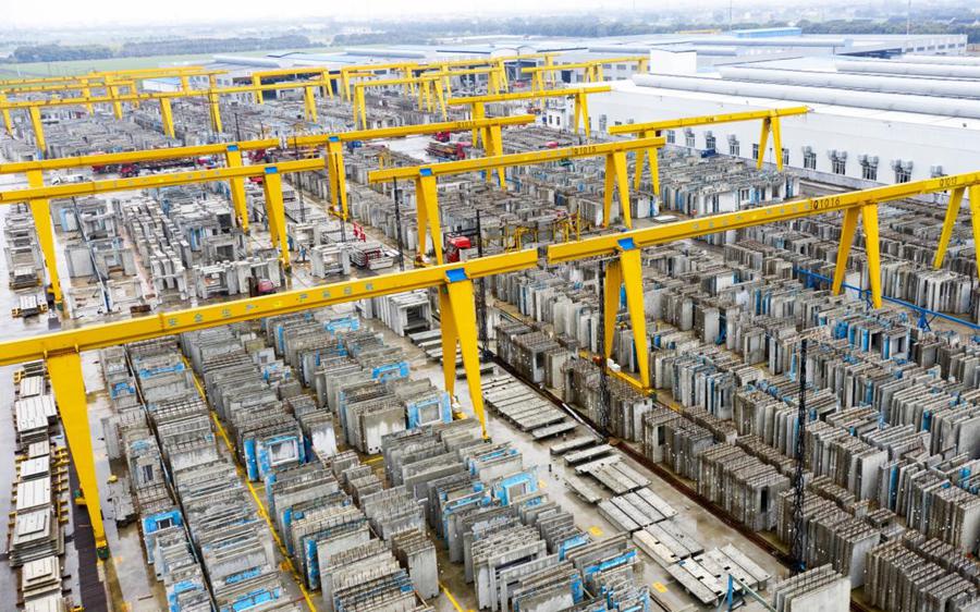 Planta de piezas de fabricadas para la construcción en Suzhou, provincia de Jiangsu, 9 de marzo del 2021. (Foto: Pueblo en línea / Ji Haixin)