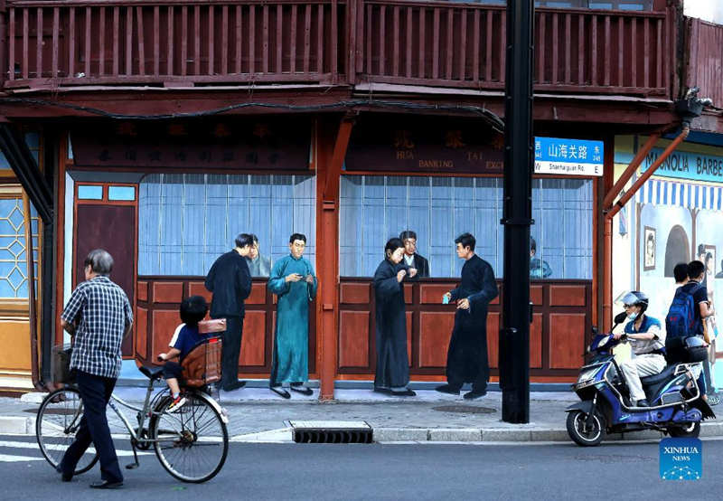 Pinturas murales en la zona antigua de Shanghai