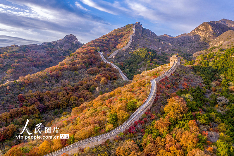 Beijing: las montañas de la Gran Muralla de Badaling se vuelven rojas