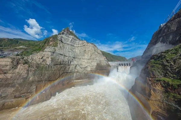 La foto aérea muestra la central hidroeléctrica de Wudongde en el suroeste de China. (Foto cortesía del entrevistado)