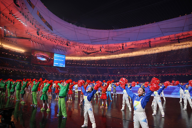 El ensayo de la ceremonia de apertura de Beijing 2022 se llevó a cabo en el Estadio Nacional, o "Nido de Pájaro", el 22 de enero del 2022. Alrededor de 4.000 personas participaron en el ensayo general, preparándose para la ceremonia de apertura que se celebrará el 4 de febrero. [Foto: Xinhua]