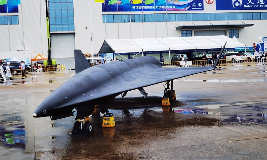 Avión de reconocimiento no tripulado WZ-8 en el Airshow China 2021 de Zhuhai, provincia de Guangdong. (Foto: Yang Sheng / Global Times)