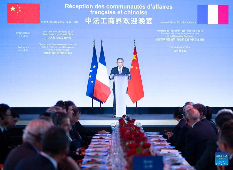 Primer ministro chino presenta propuesta de tres puntos para fomentar cooperación China-Francia