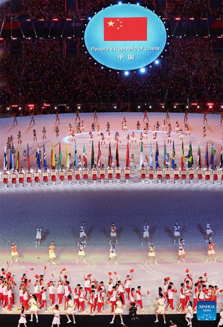 Ceremonia de apertura de la 31ª edición de verano de los Juegos Mundiales Universitarios de la FISU en Chengdu