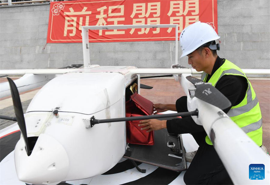 Puesta en marcha en Shenzhen de una ruta de entrega con drones para productos del mar