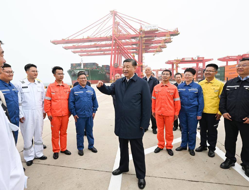 Xi inspecciona Rizhao, en provincia oriental de Shandong