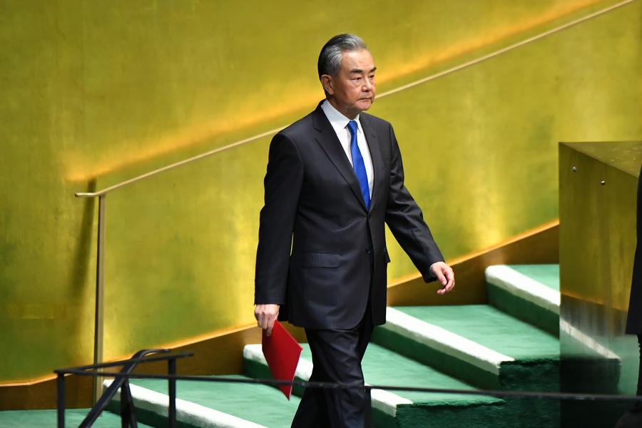 El ministro de Relaciones Exteriores chino, Wang Yi, asiste a la Cumbre del Futuro de la Organización de las Naciones Unidas, en la sede de la ONU, en Nueva York, el 23 de septiembre de 2024. (Xinhua/Li Rui)