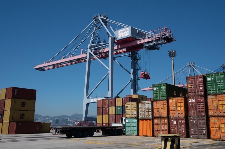 Imagen de archivo de una terminal de contenedores en el puerto de Río de Janeiro, Brasil. (Xinhua/Wang Tiancong)