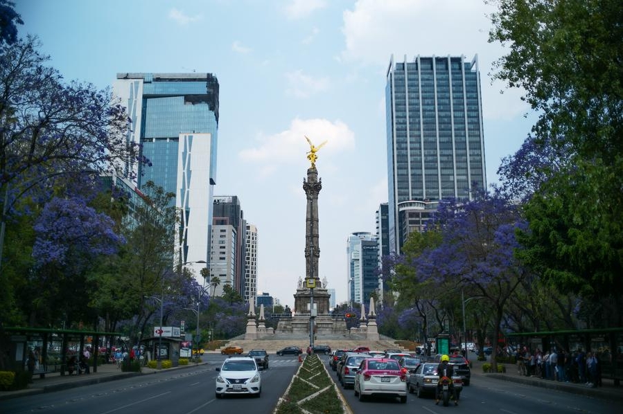 Imagen de archivo de la avenida Paseo de la Reforma, en la Ciudad de México, capital de México. (Xinhua/Xin Yuewei)