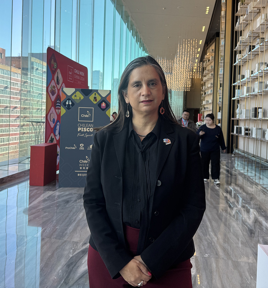 Sra. Ignacia Fernández, subsecretaria de Agricultura de Chile, recibió entrevista con Diario del Pueblo digital en Beijing, el 2 de diciembre de 2024. (Foto: Wu Sixuan/Diario del Pueblo digital)