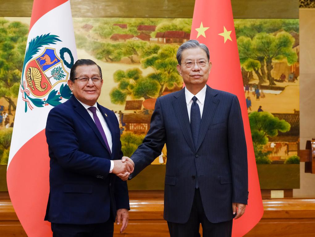 Máximo legislador de China sostiene conversaciones con presidente de Congreso de Perú