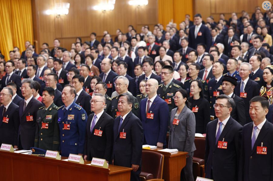 La reunión inaugural de la tercera sesión de la XIV Asamblea Popular Nacional (APN) se lleva a cabo en el Gran Palacio del Pueblo, en Beijing, capital de China, el 5 de marzo de 2025. (Xinhua/Huang Jingwen)