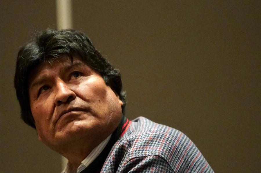 Imagen de archivo del expresidente boliviano, Evo Morales, asistiendo a una conferencia de prensa, en la Ciudad de México, capital de México. (Xinhua/David de la Paz)