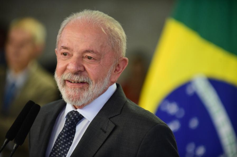 El presidente brasileño, Luiz Inácio Lula da Silva, habla durante una conferencia de prensa en el Palacio del Planalto, en Brasilia, Brasil, 3 de junio de 2025. (Xinhua/Lucio Tavora)