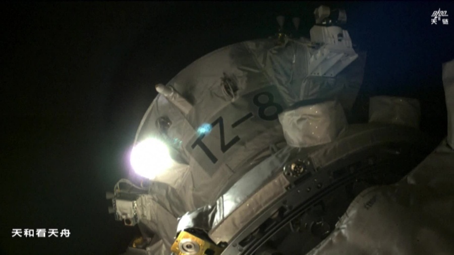 La estación espacial china recibe nuevos suministros mediante la nave Tianzhou-9